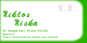 miklos miska business card